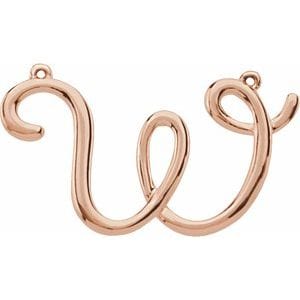 14K ROSE SCRIPT INITIAL W NECKLACE CENTER