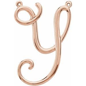 14K ROSE SCRIPT INITIAL Y NECKLACE CENTER