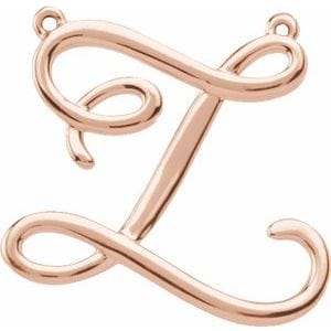 14K ROSE SCRIPT INITIAL Z NECKLACE CENTER