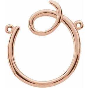 10K ROSE SCRIPT INITIAL O PENDANT