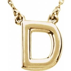 14K YELLOW BLOCK INITIAL D 16" NECKLACE