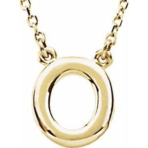 14K YELLOW BLOCK INITIAL O 16" NECKLACE