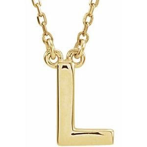 14K YELLOW BLOCK INITIAL L 16" NECKLACE