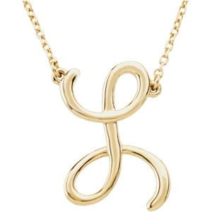 14K YELLOW SCRIPT INITIAL L 16" NECKLACE