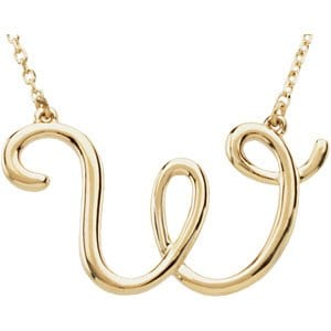 14K YELLOW SCRIPT INITIAL W 16" NECKLACE