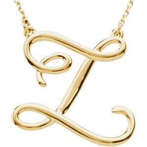14K YELLOW SCRIPT INITIAL Z 16" NECKLACE
