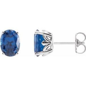 Sterling Silver 8x6 mm Oval 4-Prong Earring Mounting