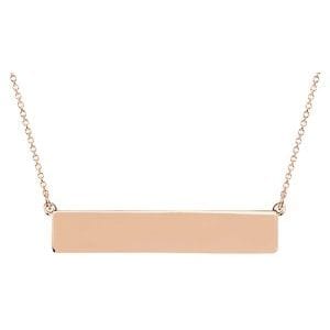 14K ROSE BE POSH���� ENGRAVABLE BAR 17 1/2" NECKLACE