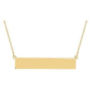18K YELLOW VERMEIL BE POSH���� ENGRAVABLE BAR 17 1/2" NECKLACE