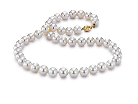 8.5-9MM AKY NECKLACE "A2" 18" 18K YELLOW GOLD