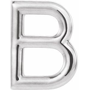 PLATINUM SINGLE INITIAL B EARRING