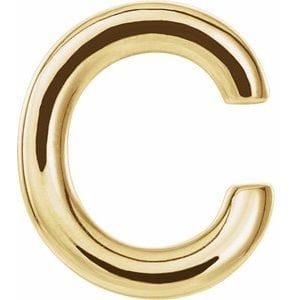 14K YELLOW SINGLE INITIAL C EARRING