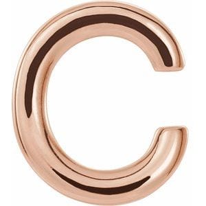 14K ROSE SINGLE INITIAL C EARRING