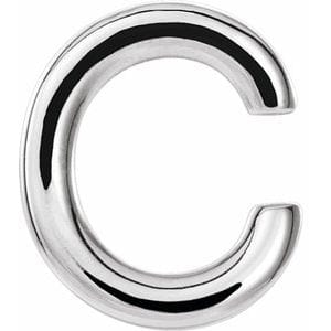 PLATINUM SINGLE INITIAL C EARRING