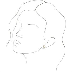 14K YELLOW SINGLE INITIAL D EARRING