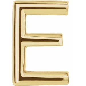 14K YELLOW SINGLE INITIAL E EARRING