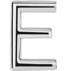 PLATINUM SINGLE INITIAL E EARRING