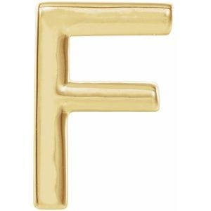 14K YELLOW SINGLE INITIAL F EARRING