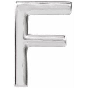 PLATINUM SINGLE INITIAL F EARRING