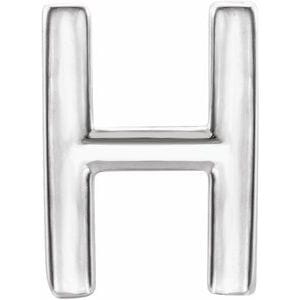 PLATINUM SINGLE INITIAL H EARRING