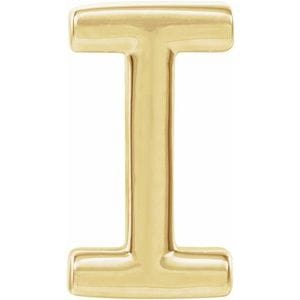 14K YELLOW SINGLE INITIAL I EARRING