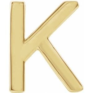 14K YELLOW SINGLE INITIAL K EARRING