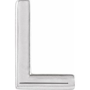 PLATINUM SINGLE INITIAL L EARRING