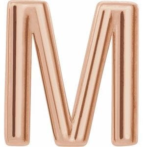 14K ROSE SINGLE INITIAL M EARRING