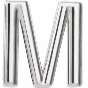 PLATINUM SINGLE INITIAL M EARRING