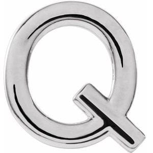 PLATINUM SINGLE INITIAL Q EARRING