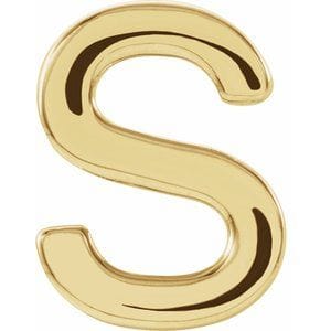 14K YELLOW SINGLE INITIAL S EARRING