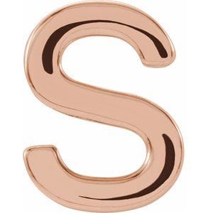 14K ROSE SINGLE INITIAL S EARRING