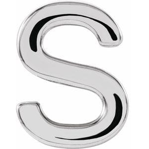 PLATINUM SINGLE INITIAL S EARRING