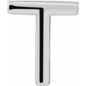 PLATINUM SINGLE INITIAL T EARRING