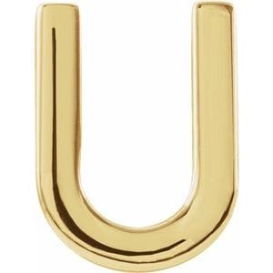 14K YELLOW SINGLE INITIAL U EARRING