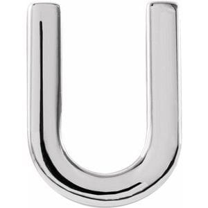 PLATINUM SINGLE INITIAL U EARRING