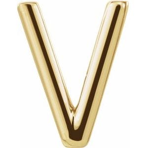 14K YELLOW SINGLE INITIAL V EARRING