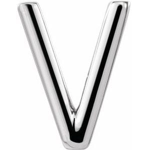 PLATINUM SINGLE INITIAL V EARRING