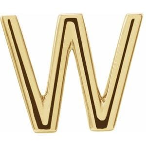 14K YELLOW SINGLE INITIAL W EARRING