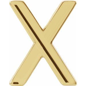 14K YELLOW SINGLE INITIAL X EARRING