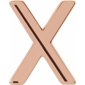 14K ROSE SINGLE INITIAL X EARRING