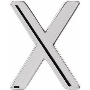 PLATINUM SINGLE INITIAL X EARRING