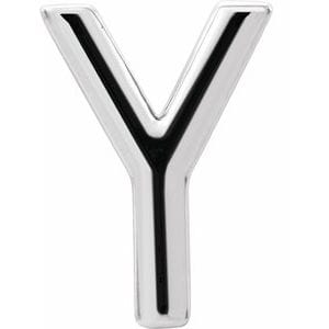 PLATINUM SINGLE INITIAL Y EARRING