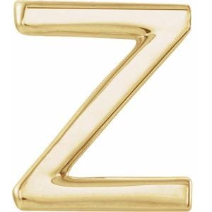 14K YELLOW SINGLE INITIAL Z EARRING