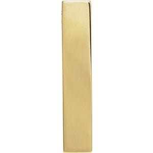 14K YELLOW ENGRAVABLE SCULPTURAL BAR PENDANT