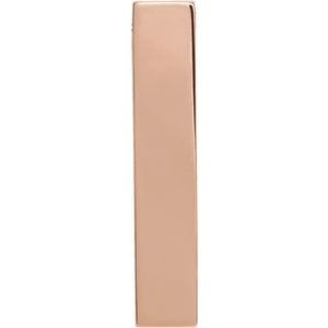 14K ROSE ENGRAVABLE SCULPTURAL BAR PENDANT