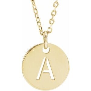 14K YELLOW INITIAL A 16-18" NECKLACE