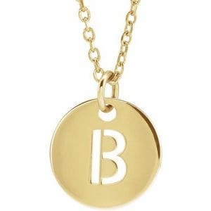14K YELLOW INITIAL B 16-18" NECKLACE