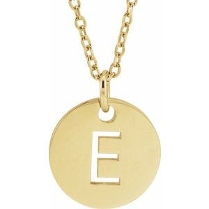14K YELLOW INITIAL E 16-18" NECKLACE