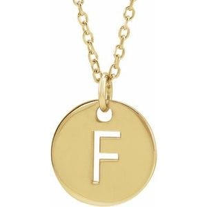 14K YELLOW INITIAL F 16-18" NECKLACE